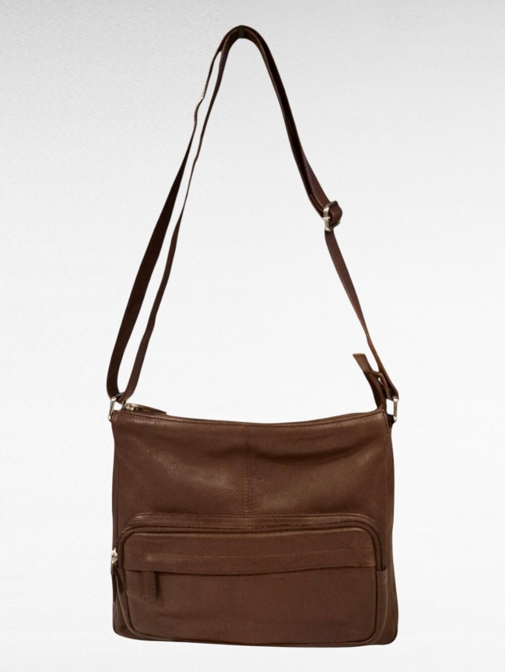 Vera Pelle Rich Brown Leather Convertible Shoulder Bag